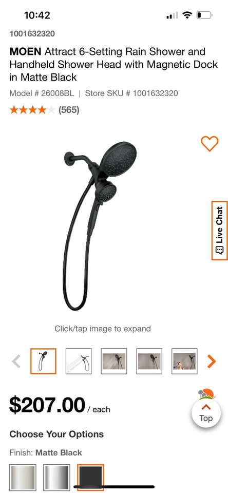 MOEN Shower Head with Magnetic Dock in Matte Black - photo 3