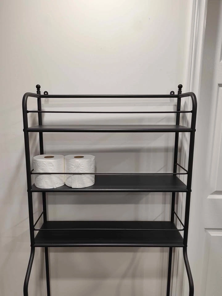 Black Metal Over Toilet Storage Shelf Rack from Ikea - photo 2