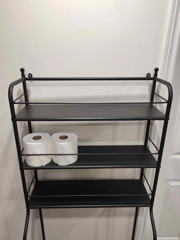 Black Metal Over Toilet Storage Shelf Rack from Ikea - photo 3