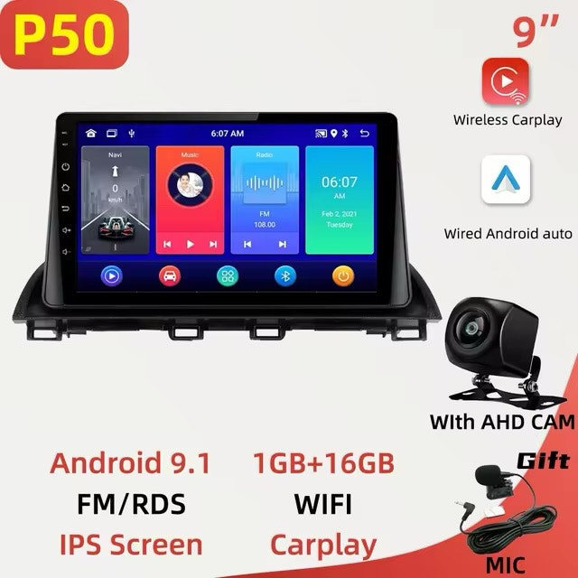 Android Radio for 2014-2017 Mazda 3 w/ CarPlay