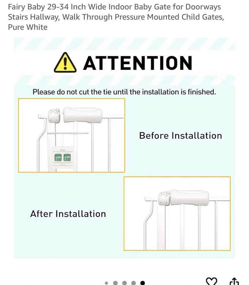 White Baby/Pet Safety Gate (Adjusting knobs/screws not included) - photo 2