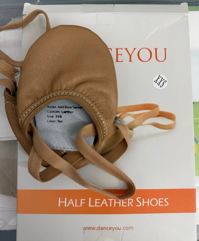 Leather Half Sole Dance Shoes – Light Tan XXS (Kids 10–10.5) - photo 3