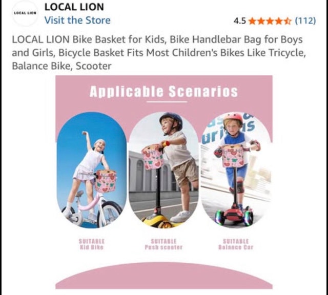 LOCAL LION Bike Basket for Kids - photo 2