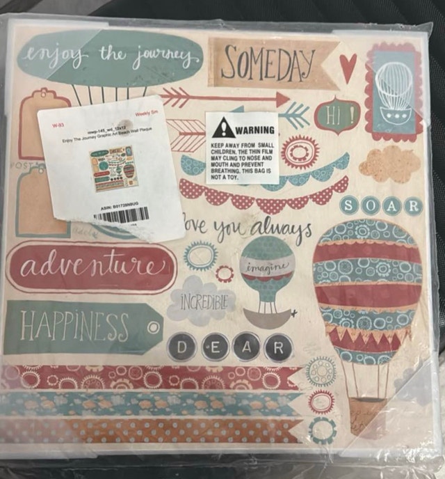 Enjoy The Journey Graphic Art Beach Wall Plaque, 12" - photo 4