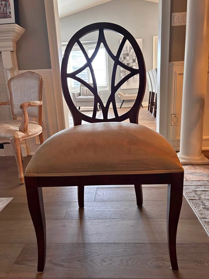 6 Elegant Dark Wood Dining Chairs
