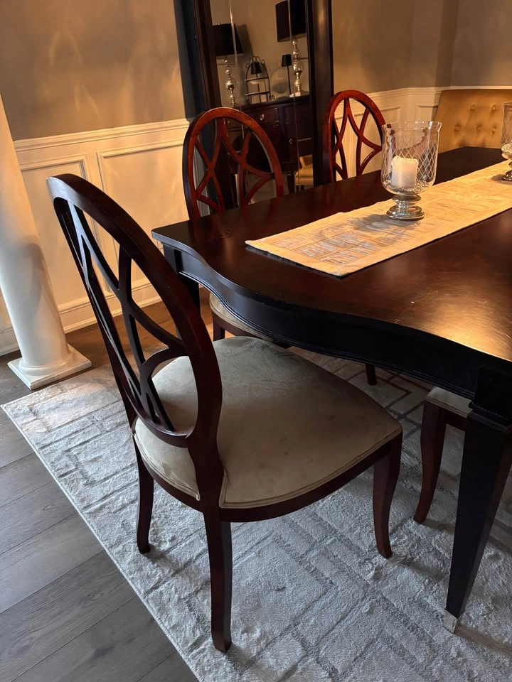 6 Elegant Dark Wood Dining Chairs - photo 2