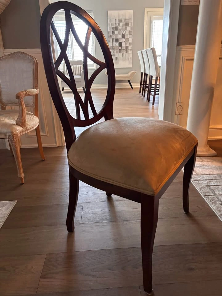 6 Elegant Dark Wood Dining Chairs - photo 3