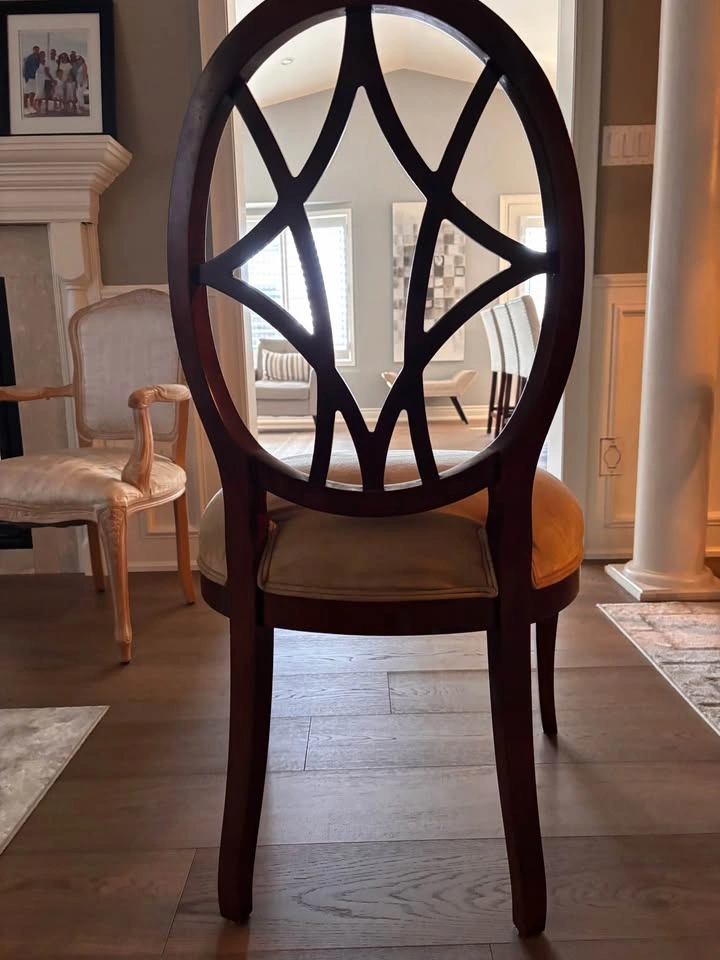 6 Elegant Dark Wood Dining Chairs - photo 4