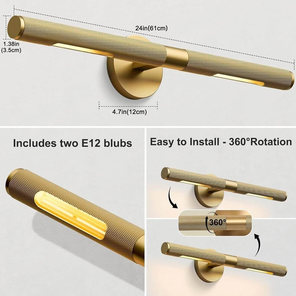 BRAND NEW Gold 24in Picture Mirror Wall Light - photo 2