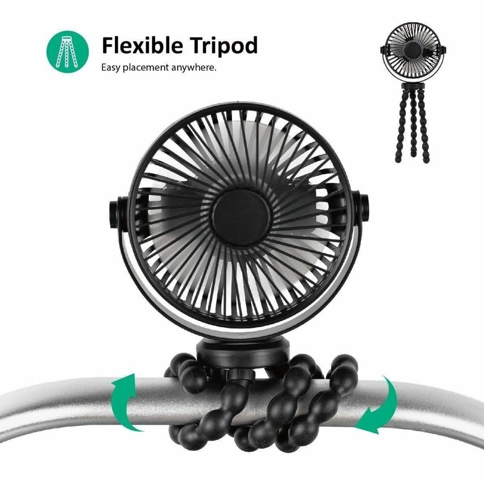 Mini Portable Fan Flexible Tripod USB Rechargeable - photo 3