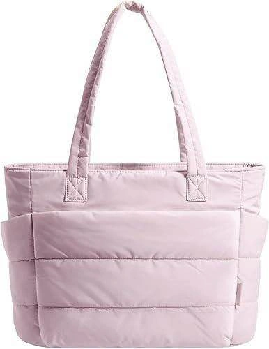 Pink Puffy Tote Bag Lightweight Quilted Standard Size - photo 3