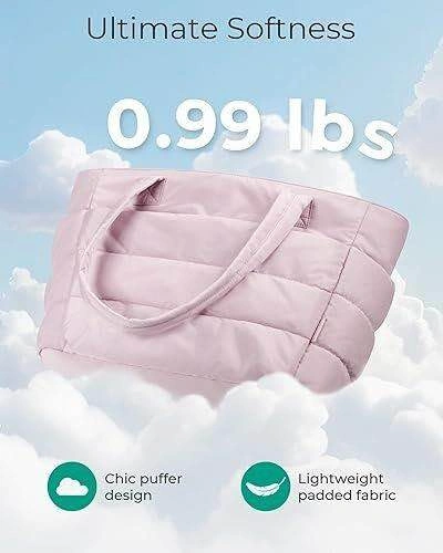 Pink Puffy Tote Bag Lightweight Quilted Standard Size - photo 4