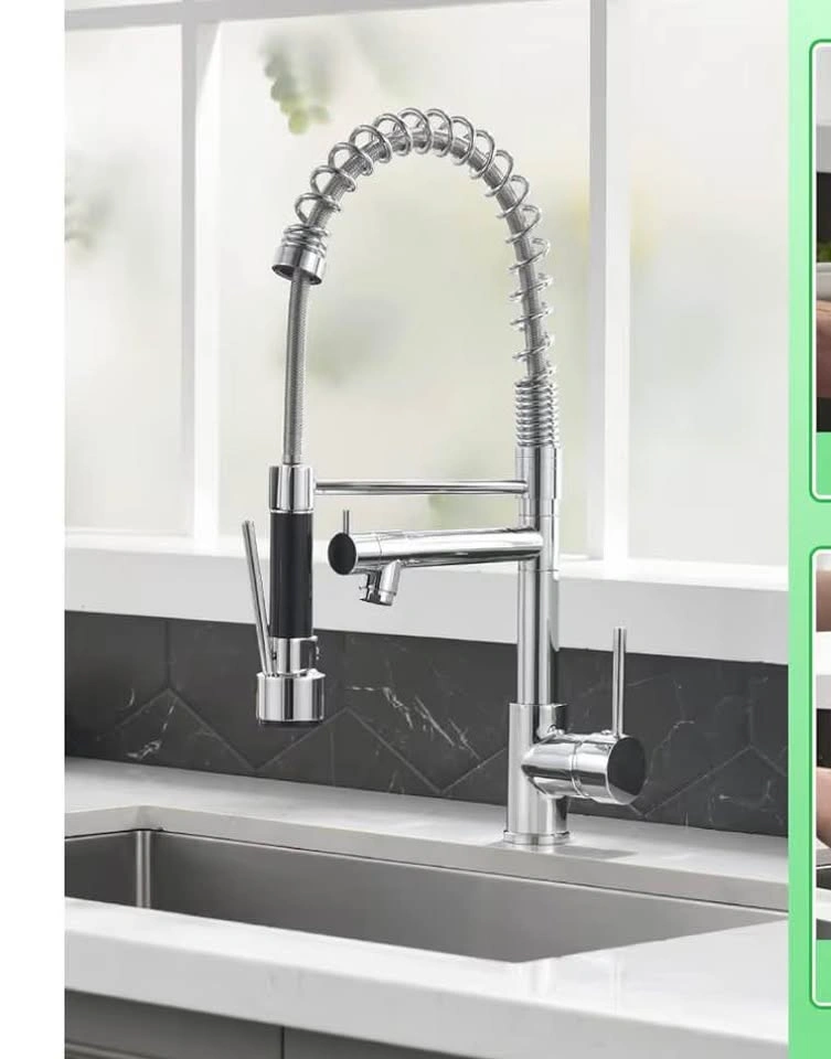 Kitchen Sink Faucet with Pull Down, Stainless Steel Single Handl