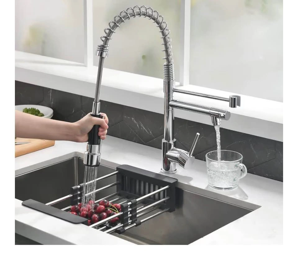 Kitchen Sink Faucet with Pull Down, Stainless Steel Single Handl - photo 3