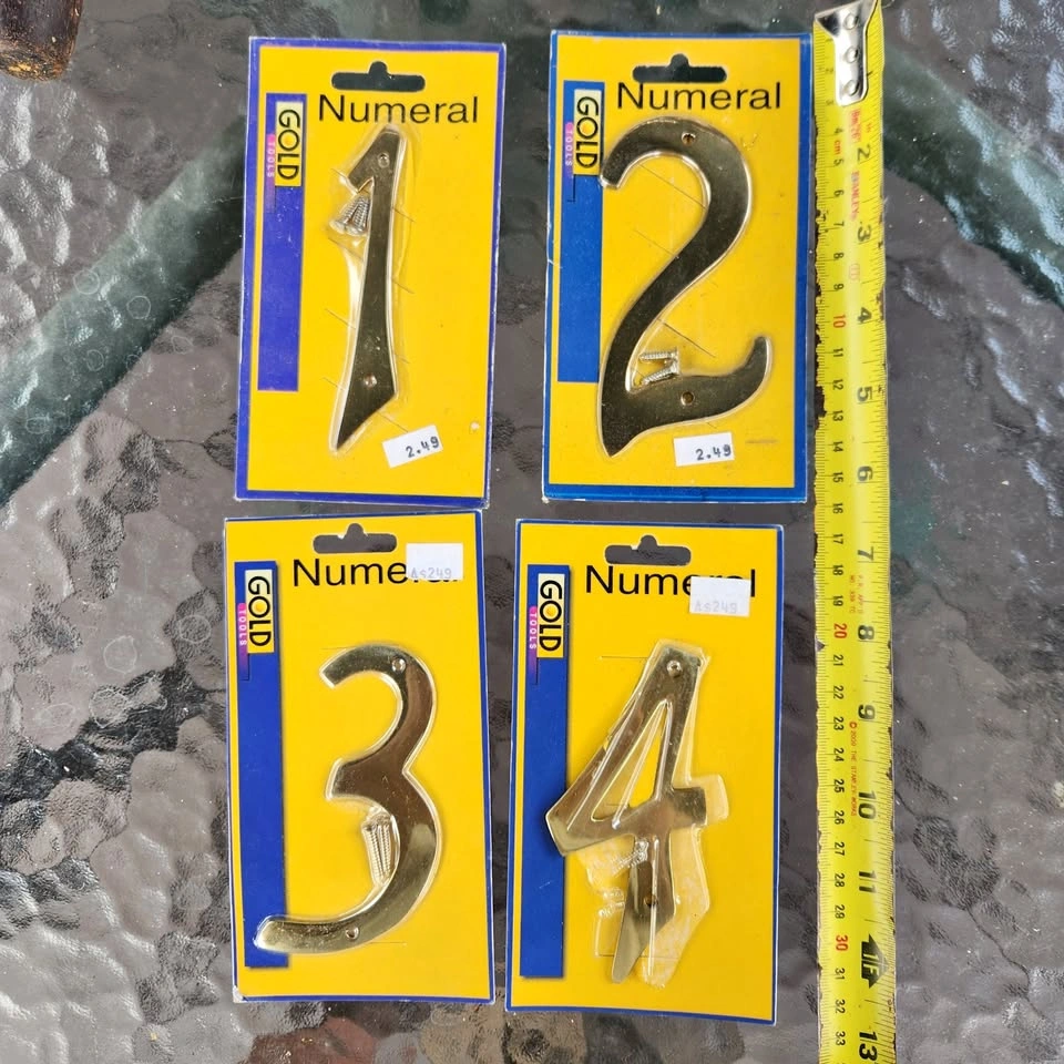 Brass house numbers