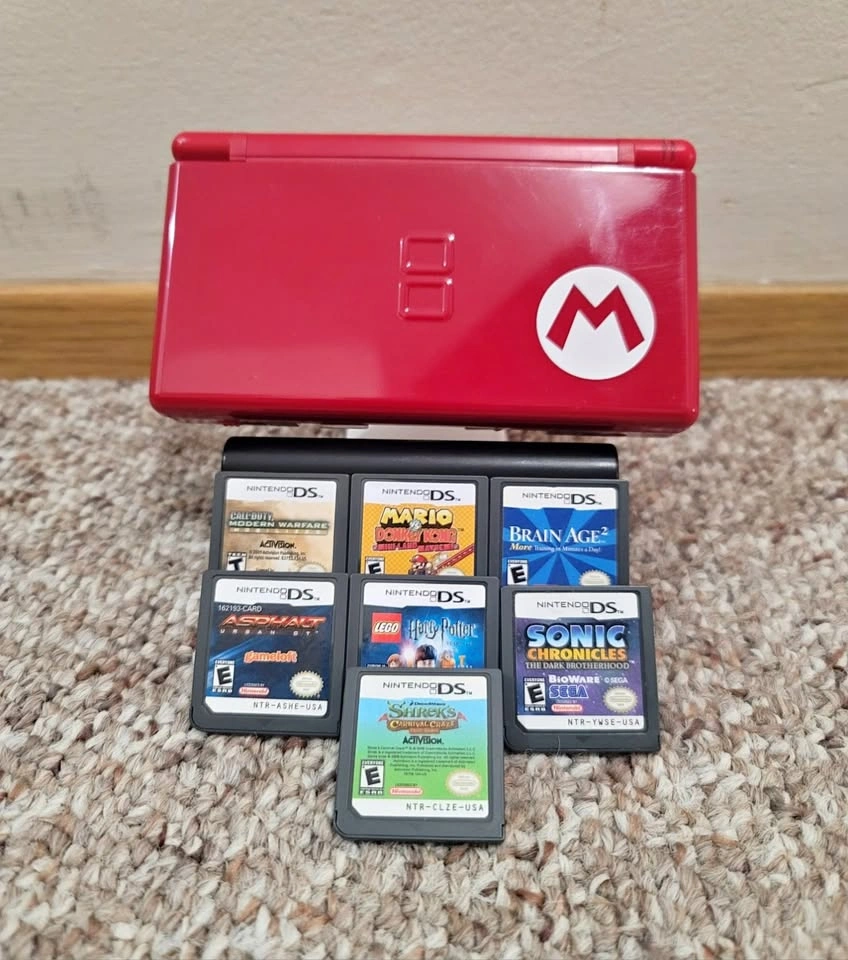 NINTENDO DS LITE MARIO EDITION BUNDLE **RARE**
