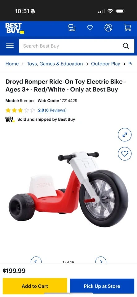 Droyd Romper Ride-On Toy Electric Bike - photo 4