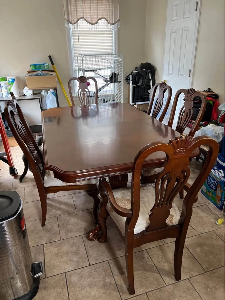 Real Wood Dining Table with 6 Chairs - photo 2