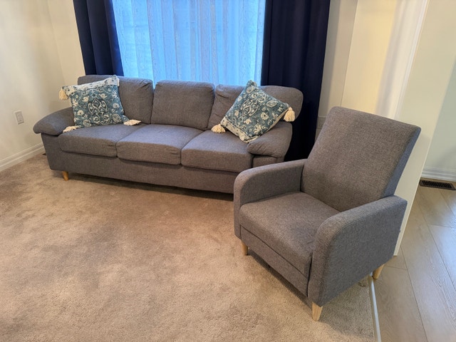 Sofa and Armchair + Cushions
