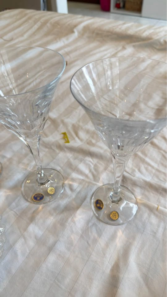 4 Bohemia Crystal glasses and 1 Cristal D'Arques-Durand Decanter - photo 4