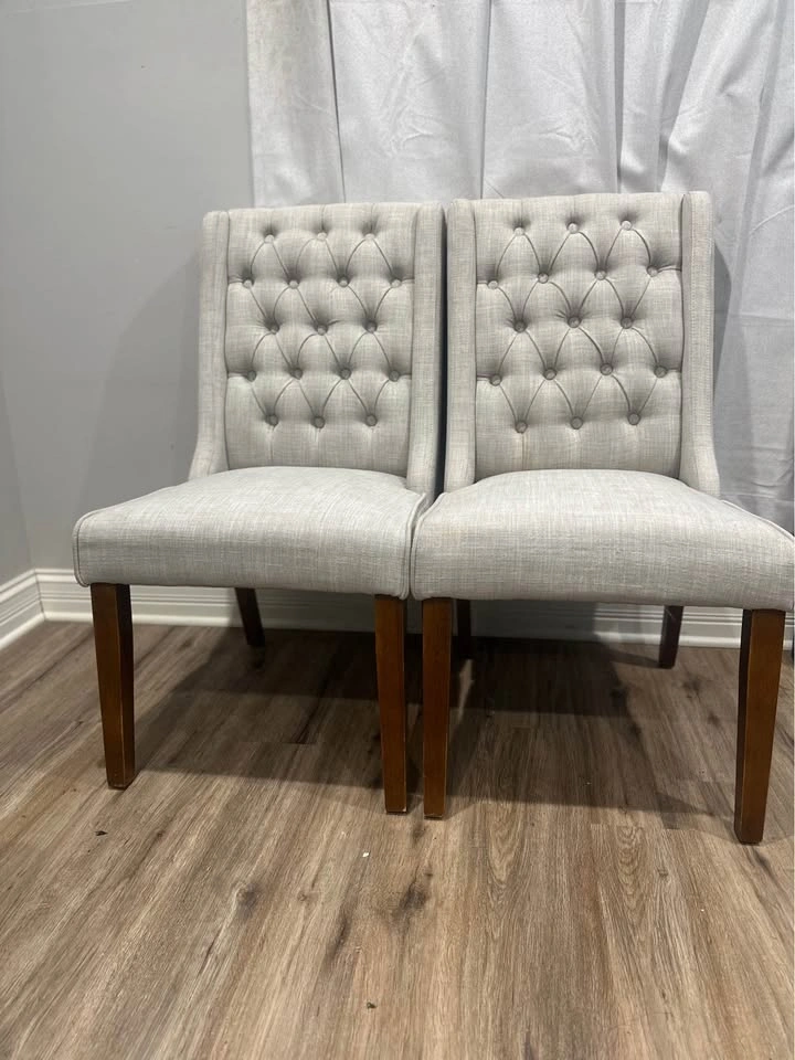 Elegant Tufted Dining Chairs (Set of 2) - Gray - photo 2