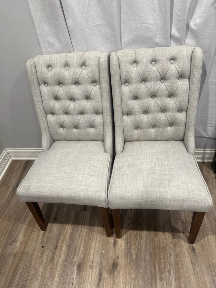Elegant Tufted Dining Chairs (Set of 2) - Gray - photo 4