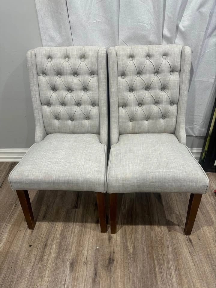 Elegant Tufted Dining Chairs (Set of 2) - Gray - photo 5