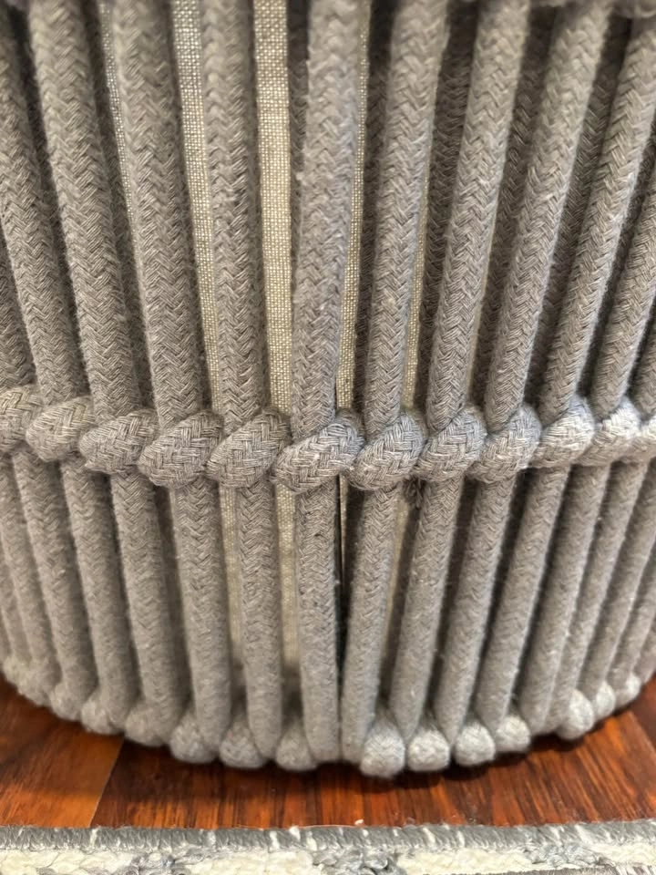 Gray Rope Storage Basket with White Cotton Lining - photo 2