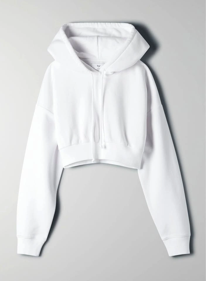 TNA White Super Cropped Hoodie Size S (Aritzia)