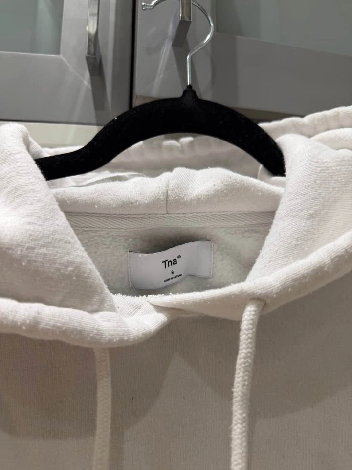 TNA White Super Cropped Hoodie Size S (Aritzia) - photo 2