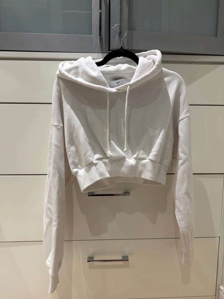 TNA White Super Cropped Hoodie Size S (Aritzia) - photo 3