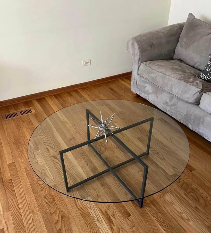 Room & Board Classic Glass Round Coffee Table - Black Iron - photo 3