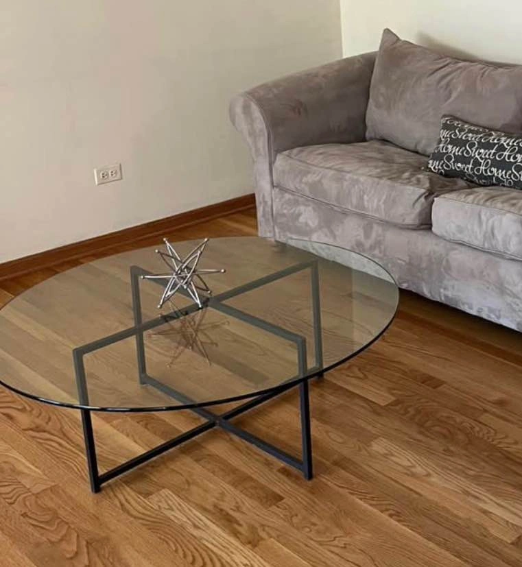 Room & Board Classic Glass Round Coffee Table - Black Iron - photo 5