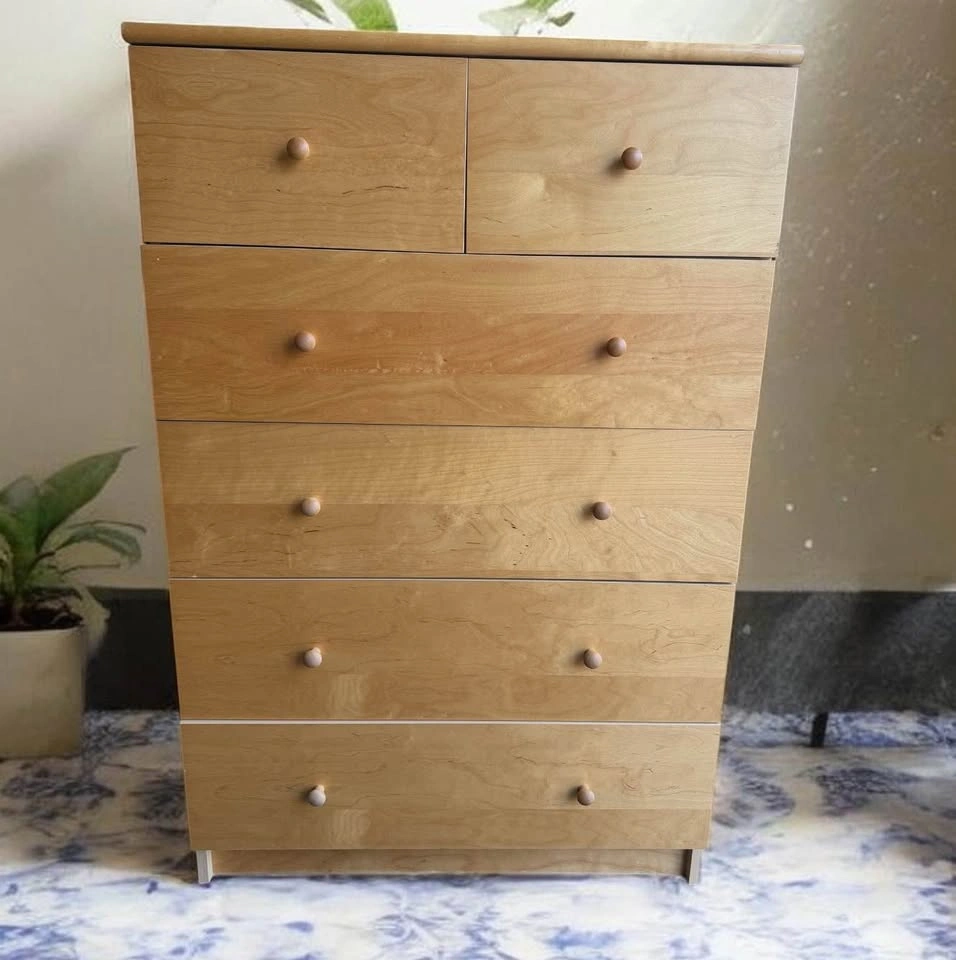 IKEA MALM 6-Drawer Tallboy Dresser - Light Wood - photo 5