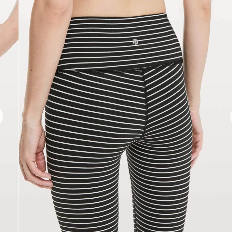 Lululemon Wunder Under Crop High Rise Size 4 Striped Leggings - photo 2
