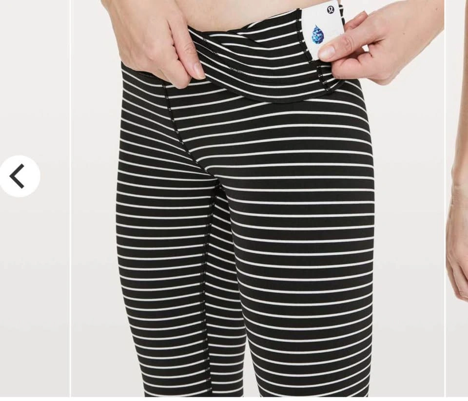 Lululemon Wunder Under Crop High Rise Size 4 Striped Leggings - photo 3