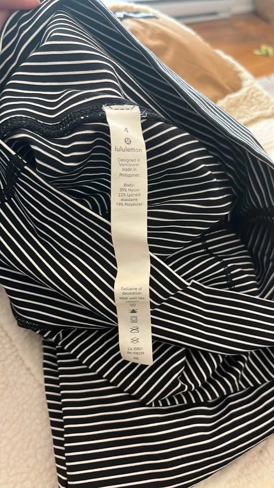 Lululemon Wunder Under Crop High Rise Size 4 Striped Leggings - photo 5