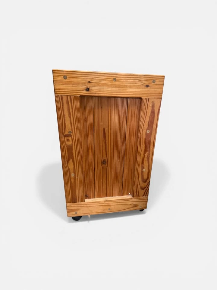 Craftsman Solid Oak Wood Rolling 3 Shelf Storage Cart - photo 4