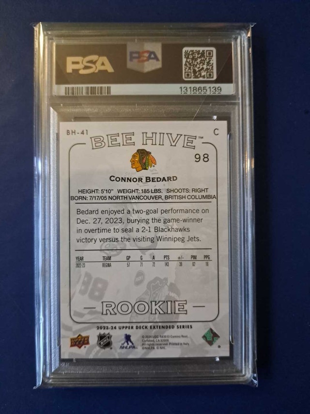 Connor Bedard Rookie - PSA 6 - 2003-2004 Beehive - photo 2