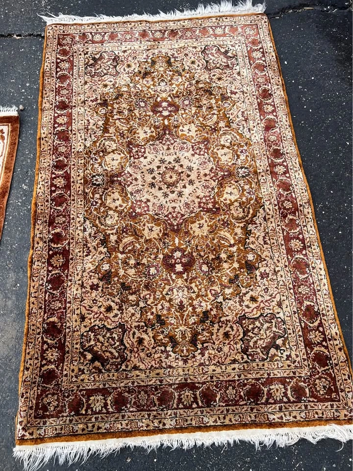 Kirman 3x5’ Rug Pure Silk Pile Oriental Area Rugs Carpet Hand Kn - photo 3