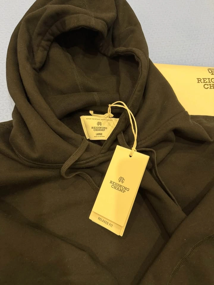 Reigning Champ Midweight Terry Relaxed Hoodie – Black (L) - photo 4