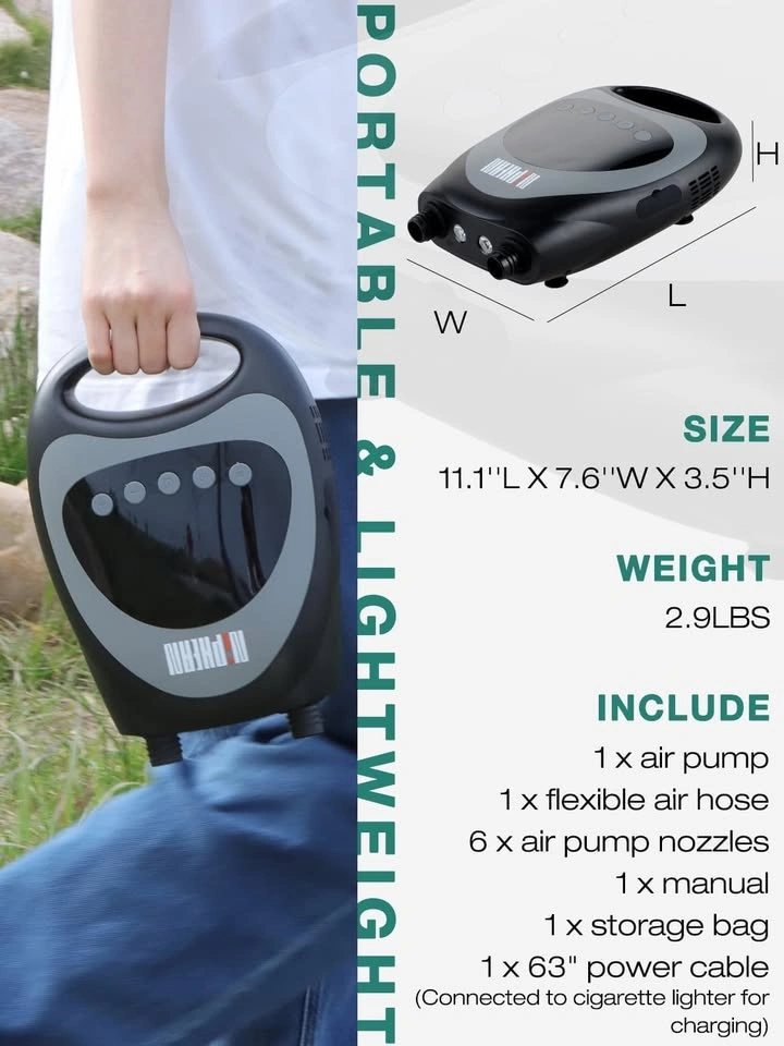 Niphean Paddle Board Pump, 20PSI Electric Air Pump for Sup - photo 2