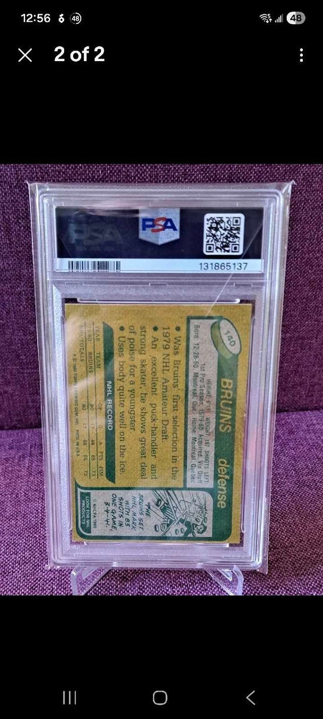 1980-81 Topps Ray Bourque Rookie Card - PSA 4 - photo 2