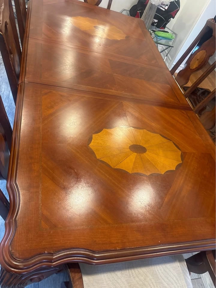 Elegant Dining Table Set with 8 Chairs – Inlay Wood Design - photo 5