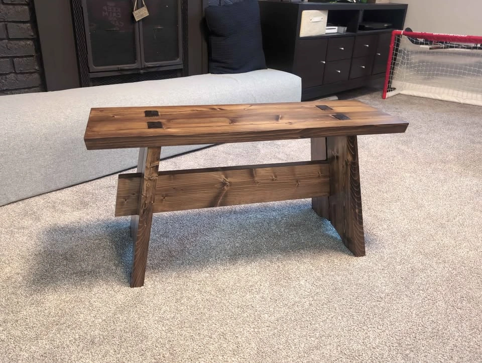 Handmade Rustic Wood Bench - photo 3