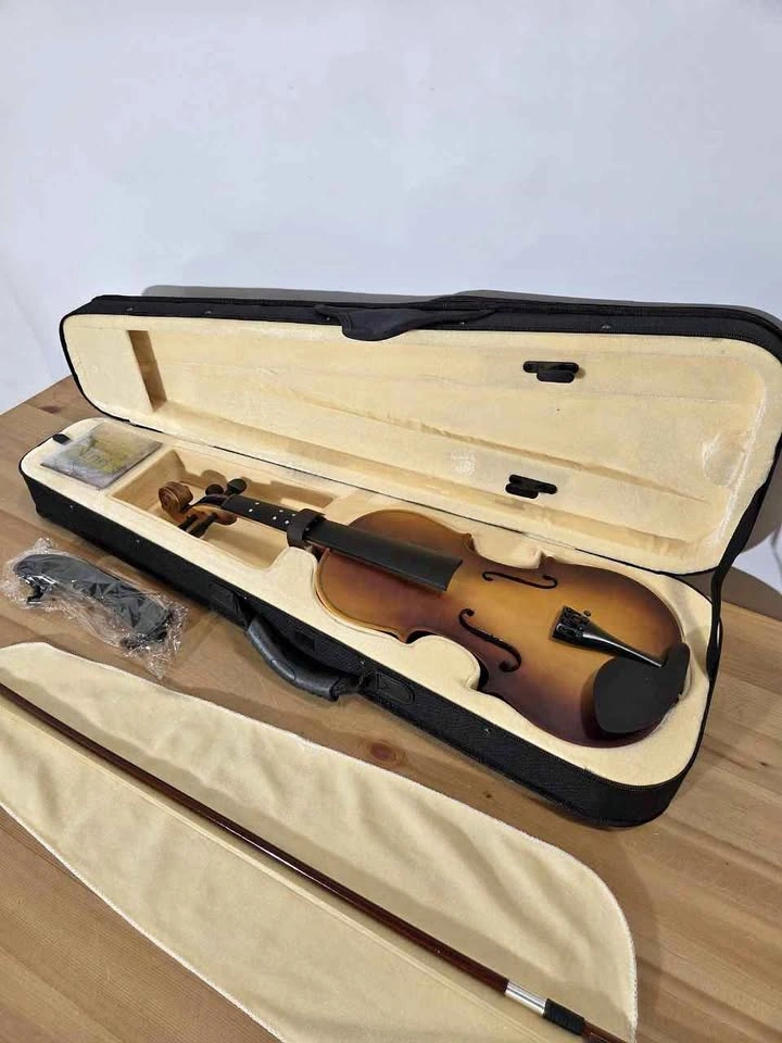 Kmise 4/4 Acoustic Violin Full Size Set, New