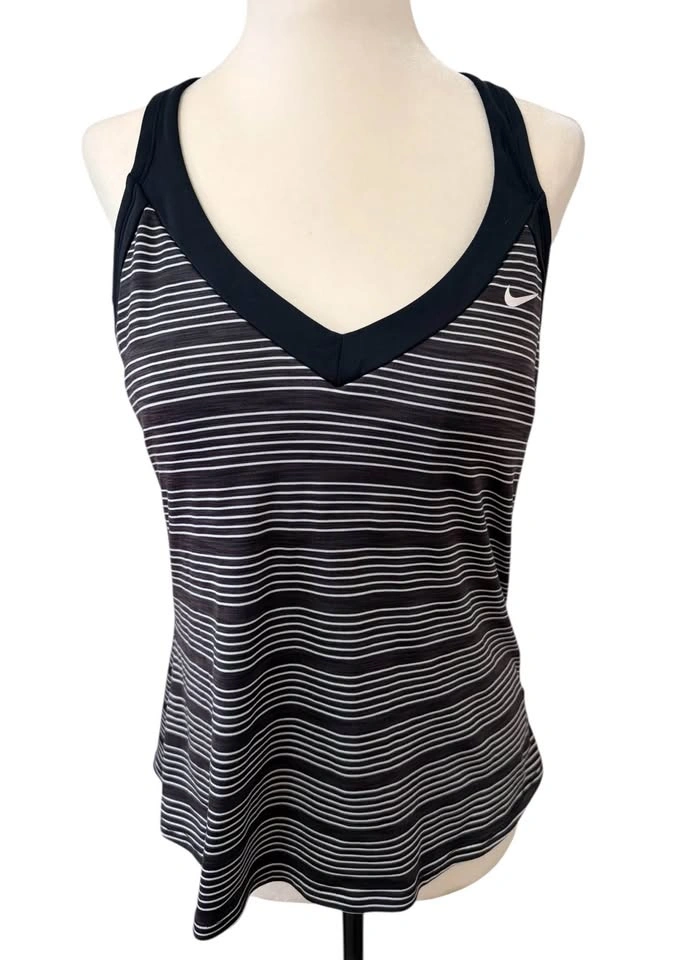 Nike Striped V-Neck Athletic Tank Top - Size L - photo 2