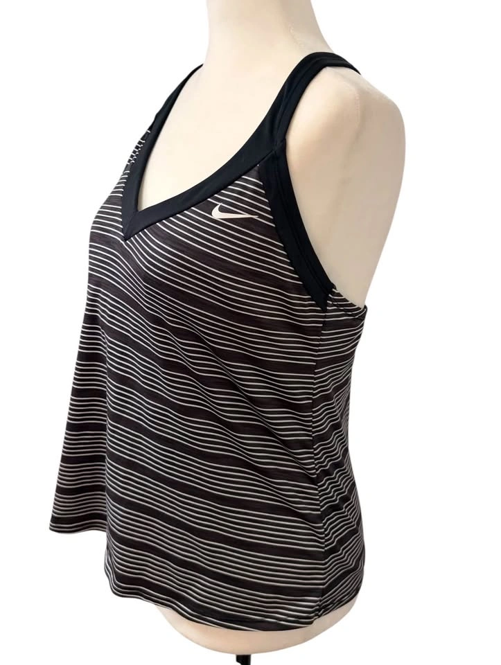 Nike Striped V-Neck Athletic Tank Top - Size L - photo 3