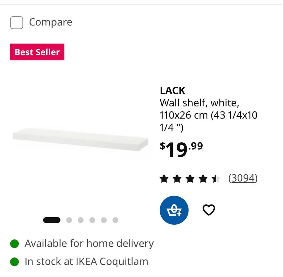 IKEA LACK white floating shelf - photo 5