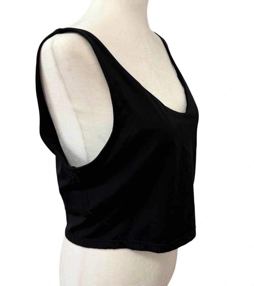 Athletic Black V Neck Crop Tank Top XL - photo 2